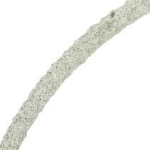Artikel Deko-Ring aus Metall auf Holzsockel, 43 cm, graugrün