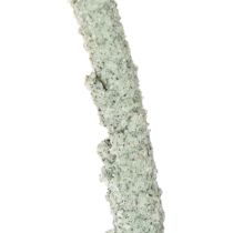 Artikel Dekoring Metall grau-grün Ø 36 cm auf Holzsockel mit Baumrinde H 52 cm