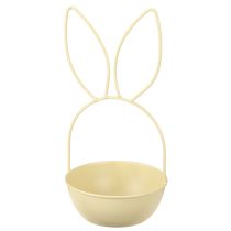 Artikel Osterkorb mit Hasenohren aus Metall, Hellgelb, Set aus 2 Körben, 34 cm und 25 cm, Tischdeko für Ostern