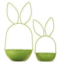 Artikel Pflanzschale Hase 33cm Grün Metall Osterdeko Frühling Dekoration