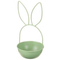 Artikel Pflanzschale Hase aus Metall mit dekorativen Hasen-Ohren in Grün, 2er-Set, 34 cm und 25 cm