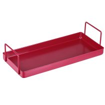 Artikel Elegantes rotes Tablett aus Metall 25 cm für Deko und Servieren mit praktischem Design