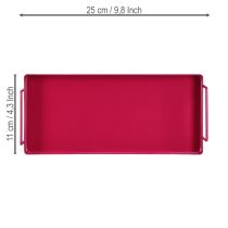 Artikel Elegantes rotes Tablett aus Metall 25 cm für Deko und Servieren mit praktischem Design