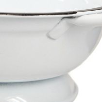 Artikel Metallschüssel Deko Weiß Schwarz Ø16,5cm H6,5cm 4St - Stilvolle Skandinavische Optik