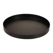 Artikel Metalltablett Deko Tablett Schwarz Rund Kerzentablett Ø25cm 2St