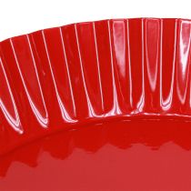 Artikel Metallteller Rot Ø24cm Retro Dekoteller mit Fuß 2er-Set