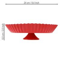 Artikel Metallteller Rot Ø24cm Retro Dekoteller mit Fuß 2er-Set