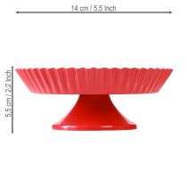 Artikel Metallteller Rot Deko 2er Set Ø14cm mit Fuß
