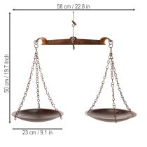 Artikel Dekorative Waage aus Metall im nostalgischen Design mit Vintage-Charme, 58 cm breit