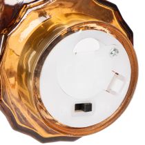Artikel Glas Weihnachtsbaum LED Dekoration 13 cm Braun/Gold 2-teilig für Innenbereich