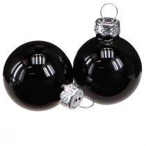 Artikel Mini Christbaumkugeln Glas Schwarz 30mm Set edle Weihnachtsdeko 27St