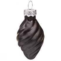 Artikel Mini Christbaumkugeln Glas Zwiebel Schwarz Ø3cm 9 St - Elegante Weihnachtsdeko