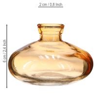 Artikel Mini Glasvasen Orange Bauchig Flach Ø9cm Dekoration