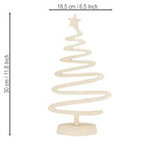 Artikel Stilvoller Mini Weihnachtsbaum Metall Beige 30cm Deko Tonoptik