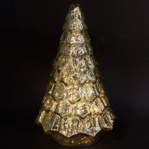 Artikel Mini Weihnachtsbaum mit LED-Licht 28cm Gold-Grün Vintage Deko