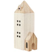 Artikel Mini Weihnachtsdorf Holz Deko - Handgefertigt, Skandi Stil, Set aus 6 Häusern