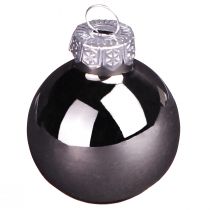 Artikel 22er Set Mini Weihnachtskugeln Anthrazit und Silber Glas &#216;3cm für edlen Christbaumschmuck