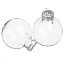 Artikel Mini Weihnachtskugeln Glas Transparent Retro-Look Ø3cm 22er Set