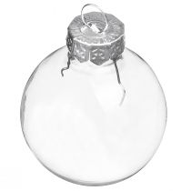 Artikel Mini Weihnachtskugeln Glas Transparent Retro-Look Ø3cm 22er Set