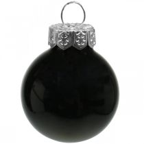 Artikel Mini Weihnachtskugeln Glas Schwarz Glanz/Matt Ø2,5cm 24St