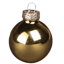 Artikel Mini Weihnachtskugeln Glas Gold Ø3cm - Vielseitig einsetzbare Christbaumkugeln 22St