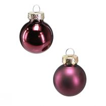 Artikel Mini Weihnachtskugeln Glas Ø2,5cm 22St in Mauve für Dekoration und Gestaltung