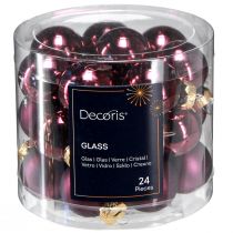 Artikel Mini Weihnachtskugeln Glas Ø2,5cm 22St in Mauve für Dekoration und Gestaltung