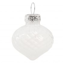 Artikel Mini Weihnachtskugeln Weiß Glas 3cm, Dekokugeln Set