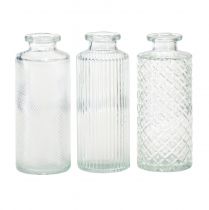 Artikel Mini Vasen Glas Deko Flaschenvasen Ø5cm H13cm 3St