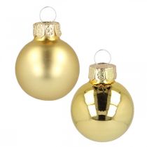 Mini Weihnachtskugeln Glas Gold Ø2,5cm 24St