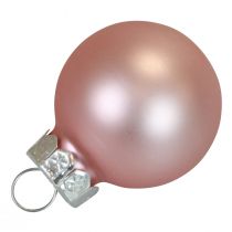 Artikel Mini Weihnachtskugeln Glas Rosa Matt/Glänzend Ø2,5cm 20 St