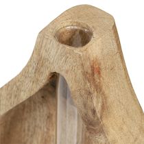 Artikel Elegante Minivase Glas Holz Deko Klar H17cm 2er Set