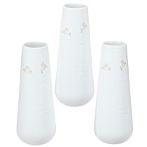 Artikel Porzellanvase Weiß Goldmotiv 3er-Set H12cm Tischdeko Blumenarrangements Frühling