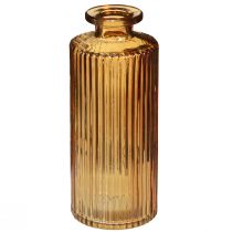 Artikel Glas-Minivasen im 6er-Set, Rillendesign Orange, H13cm - Dekorative Vase für Tischdeko