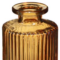 Artikel Glas-Minivasen im 6er-Set, Rillendesign Orange, H13cm - Dekorative Vase für Tischdeko