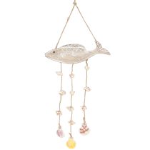 Artikel Mobile Maritim Holzfisch Deko Nature-set mit Muscheln 2er-Set Weiß