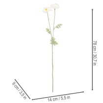 Artikel Kunstblume Mohn Weiß 78cm 3er-Bund Innenbereich