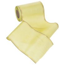Artikel Moiré Kranzband 150mm 25m in Hellgrün mit Goldrand für Floristik und Deko