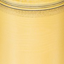Artikel Moiré Kranzband Gelb mit Goldverzierung, Dekoband Floristik, Acetat/Polyester 150mm x 25m