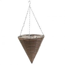 Korbampel Spitztüte Natur Ø30cm H36cm