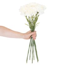 Artikel Kunstblume Nelke mit Stiel 56cm Weiß 8 Stück