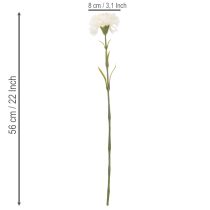 Artikel Kunstblume Nelke mit Stiel 56cm Weiß 8 Stück
