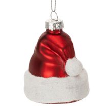 Artikel Weihnachtskugel Nikolausmütze Glas 8cm Rot Weiß 6er-Set