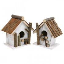 Artikel Deko Holznistkasten Vogelhaus zum Dekorieren, Natur Shabby, 2er-Set