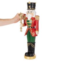 Artikel Nussknacker Dekofigur 59cm Polyresin Rot-Grün-Gold Innenbereich