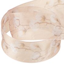 Artikel Organzaband mit Baumwollzweigen Rosa 40mm 15m für Floristik und Hochzeiten