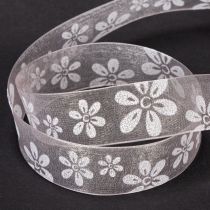 Artikel Organzaband Blumen Geschenkband Rosa 25mm 18m