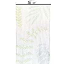Artikel Organzaband Chiffonband Grün Blattranken 40mm 15m