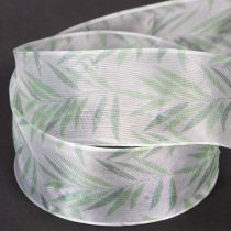 Artikel Organzaband Chiffonband Grüne Pflanzen Band 40mm 15m