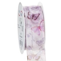 Artikel Organzaband Chiffonband Schmetterlinge Lila 40mm 18m